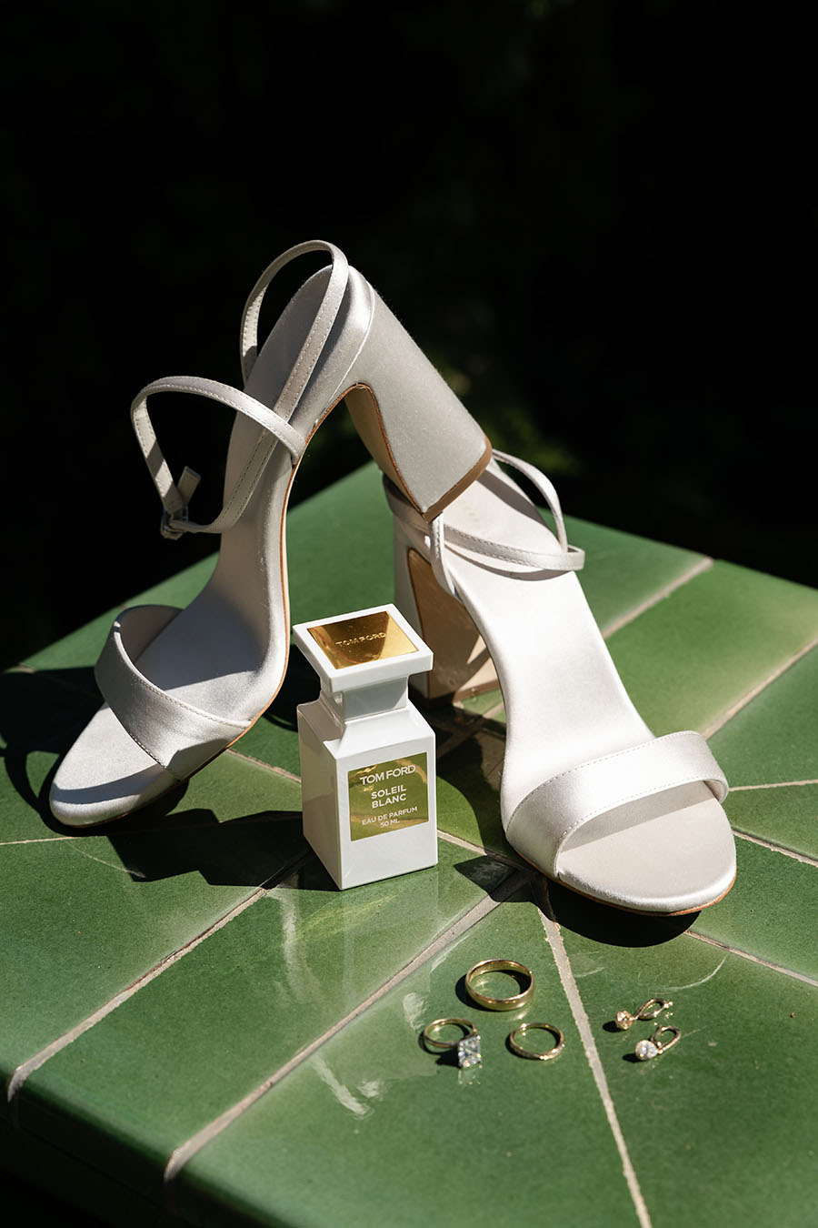 Bride's details at a black tie wedding at Xalet del Nin