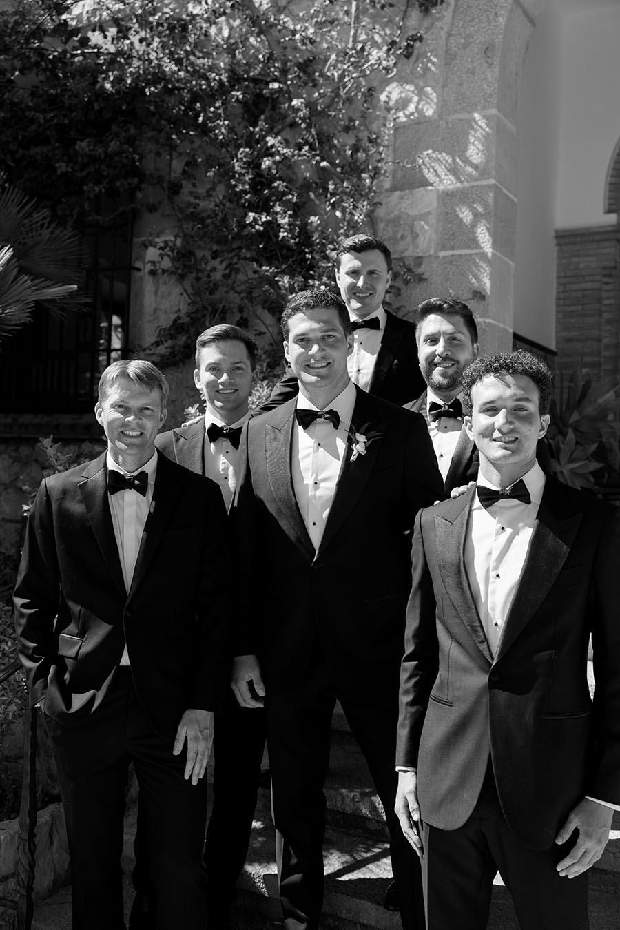Groom and groomsmen at Xalet del Nin wedding